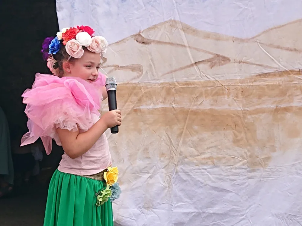 rose spectacle petit prince à l'école privée de Bais