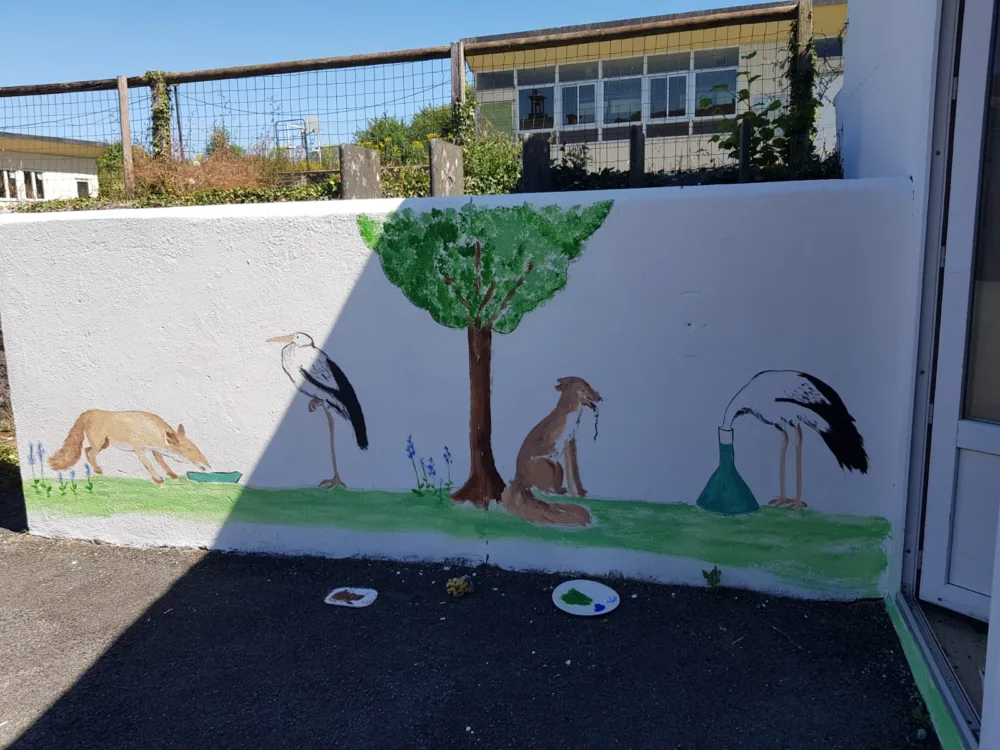 le renard et la cigogne à l'école privée de Bais